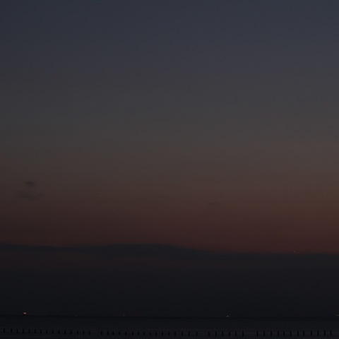 日没後の金星、水星、木星