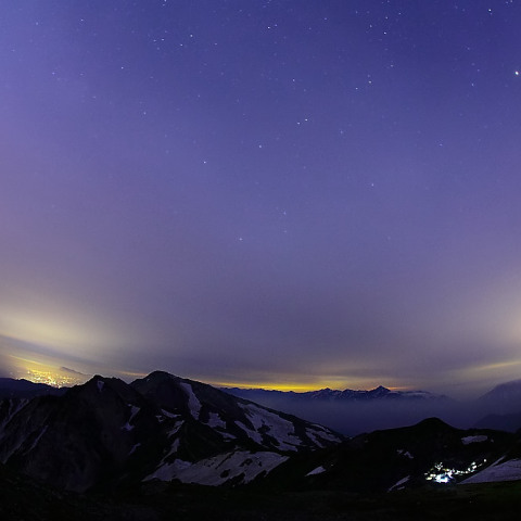 白馬稜線の夜空