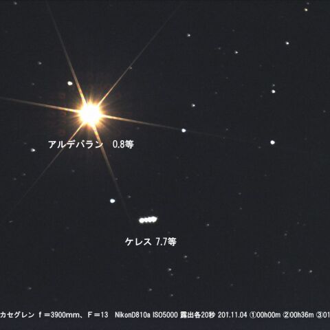 小惑星ケレスとアルデバランの接近