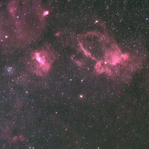 バブル星雲とクワガタ星雲