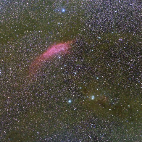 カリフォルニア星雲と周辺の分子雲