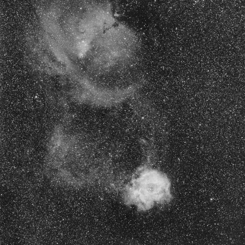 いっかくじゅう座の星雲・星団 (Hα)