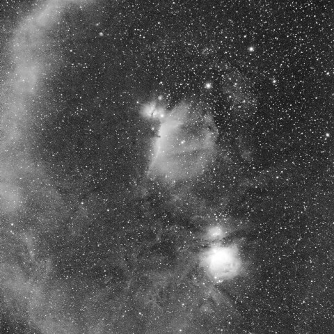 オリオン座の星雲群 (Hα)