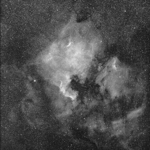 北アメリカ星雲とペリカン星雲 (Hα)