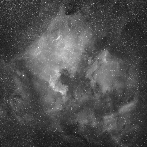 Hαによる北アメリカ星雲・ペリカン星雲