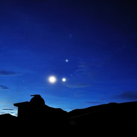 月・金星・木星の会合 @浄土平