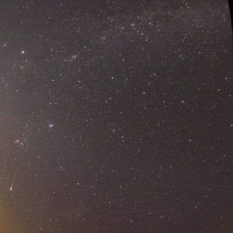 鹿角平天文台とペルセ群の流星