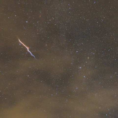 ペルセウス流星群の流星痕