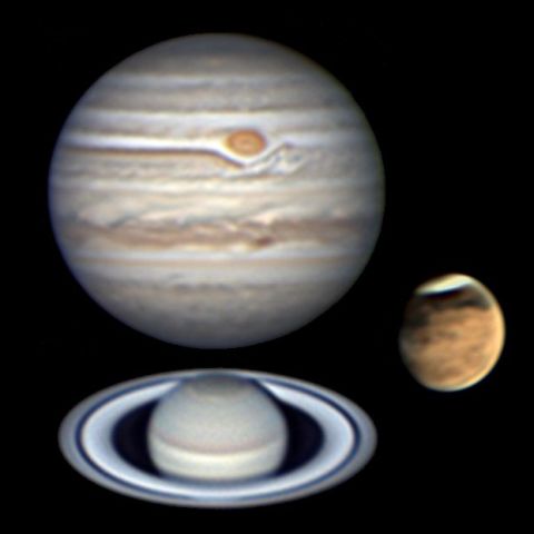 6月1～２日同夜の火木土星