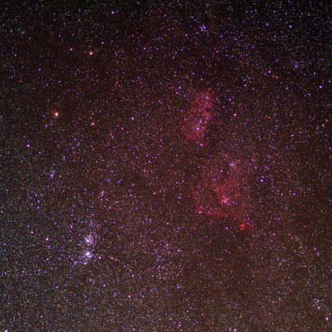 二重星団、ハート星雲、胎児星雲