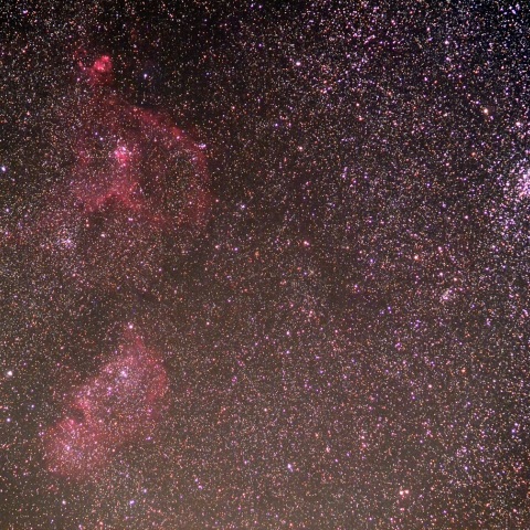二重星団、ハート、胎児星雲