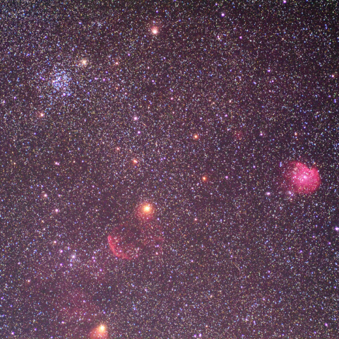 M35、くらげ星雲、モンキー星雲周辺