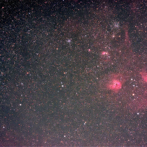 勾玉星雲と三つの散開星団