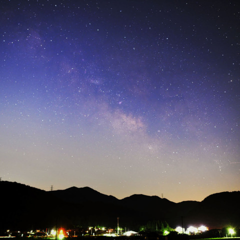 かろうじて写った天の川