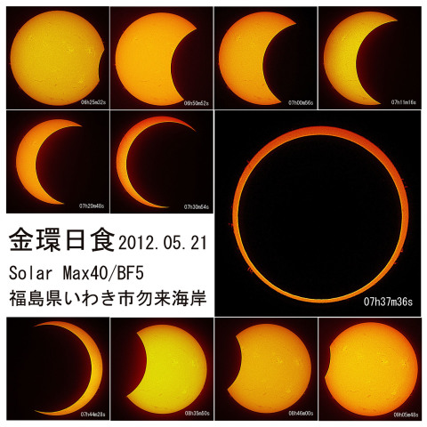 金環日食Hα画像の組写真