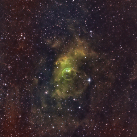 市街地でナローバンドによるNGC7635（SAO合成）