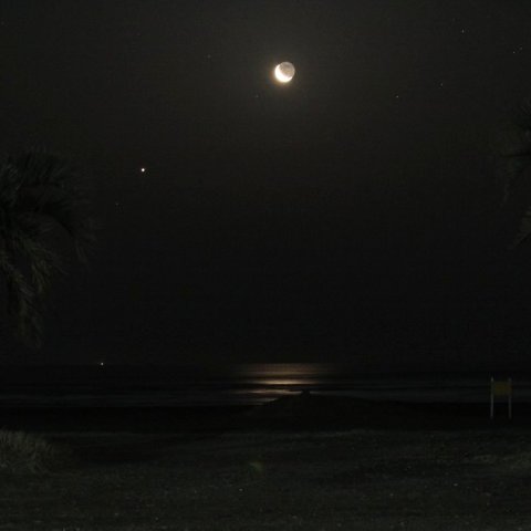 渚の月と金星
