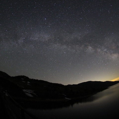 野反湖から見た天の川