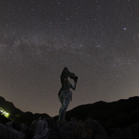 みずがき湖から見た秋の天の川