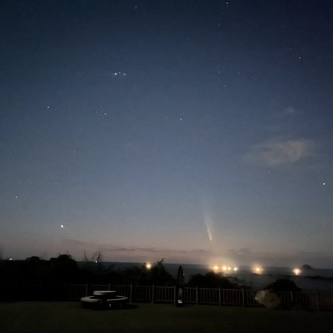 スマホで撮った、紫金山・アトラス彗星(C/2023 A3)