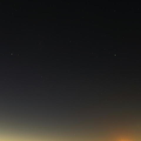霞ヶ浦の夕景と夏の大三角