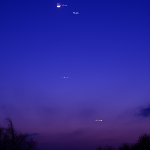 月　プレアデス　金星　水星