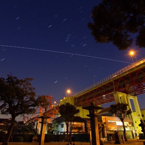 冬の大三角を通過するISS