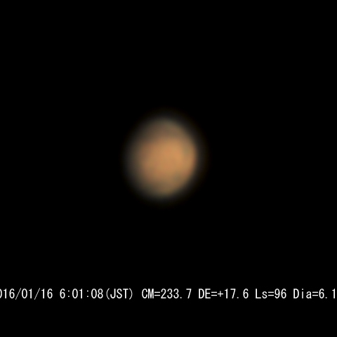 1月16日の火星