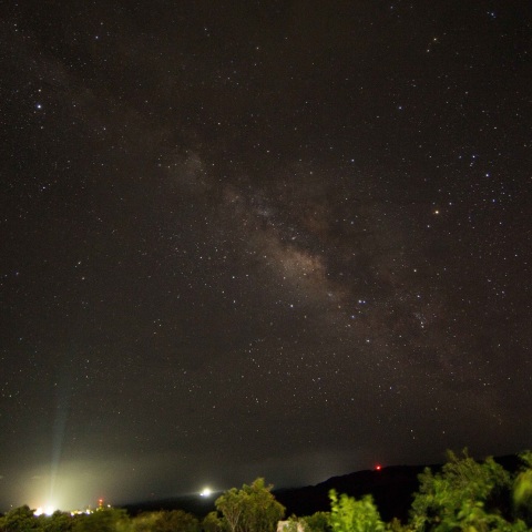 H-IIB４号機にかかる天の川