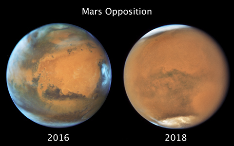 ダストストームに覆われた火星